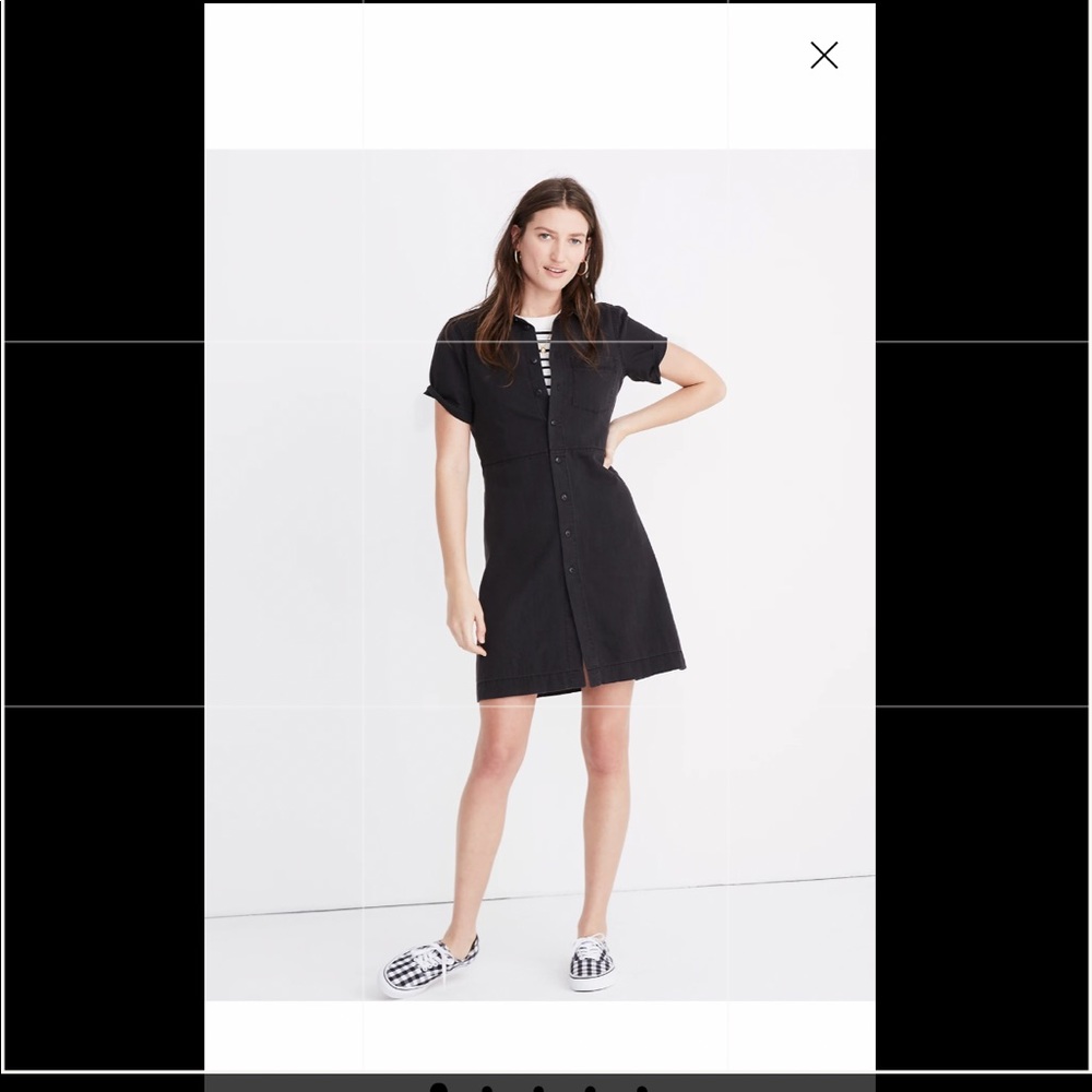 Madewell denim waisted shirtdress in Lunar Wash